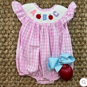 ABC Smocked Bubble in Pink Gingham
